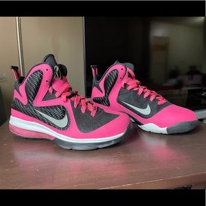 Lebron James sneakers, hot pink, black & white. Only worn 2 times.